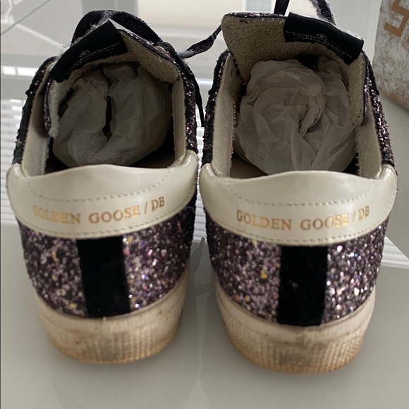 Golden Goose May Gliter lilac/animal print sneakers sz 39 - Picture 6 of 13